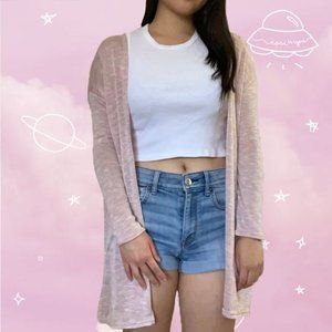 Heathered Light Pink Cardigan